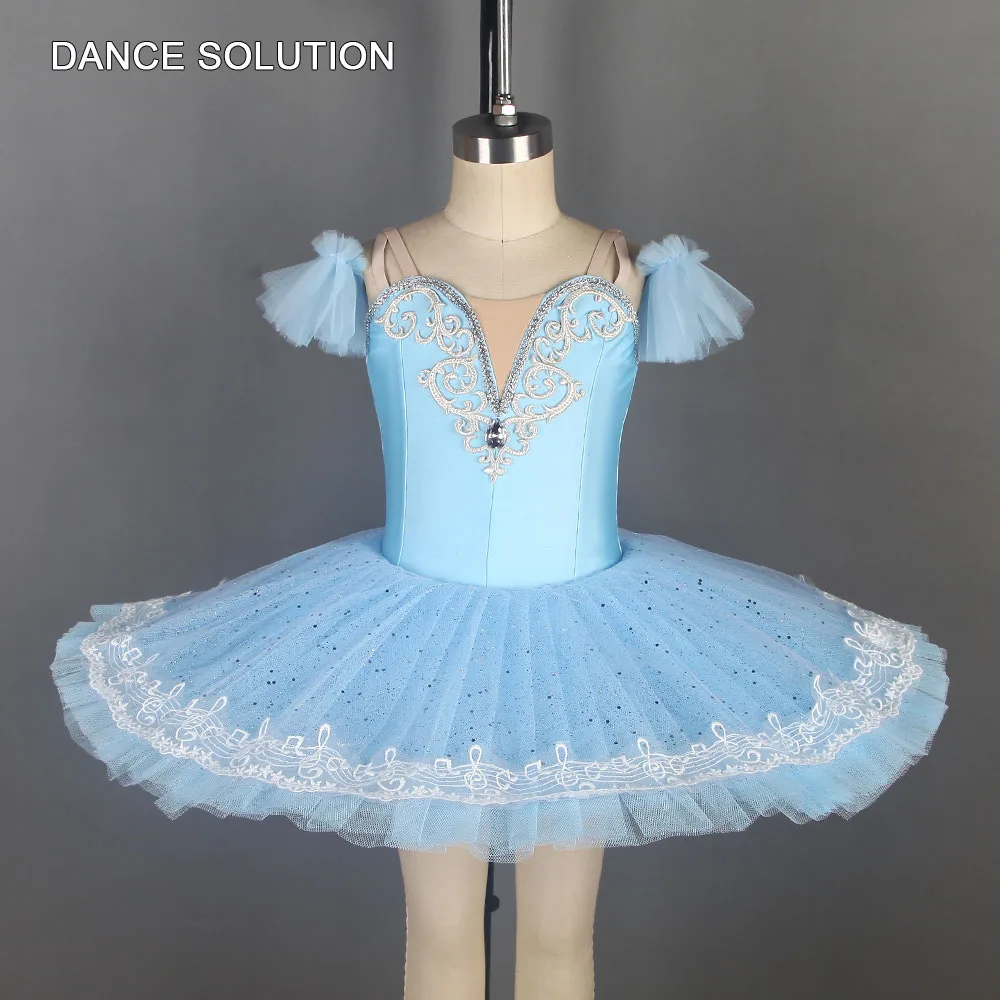 Pale Blue Новинка года; бледно-голубой балетный костюм-пачка; лиф из спандекса с жесткой фатиновой юбкой-пачкой для девочек и женщин; костюм для сценического шоу; танцевальное платье для балерины; BLL115 - Цвет: Pale Blue