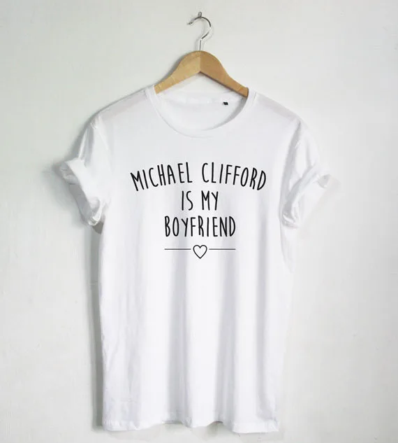Футболка с Майклом Клиффордом футболка надписью my boyfriend модная унисекс блоггером