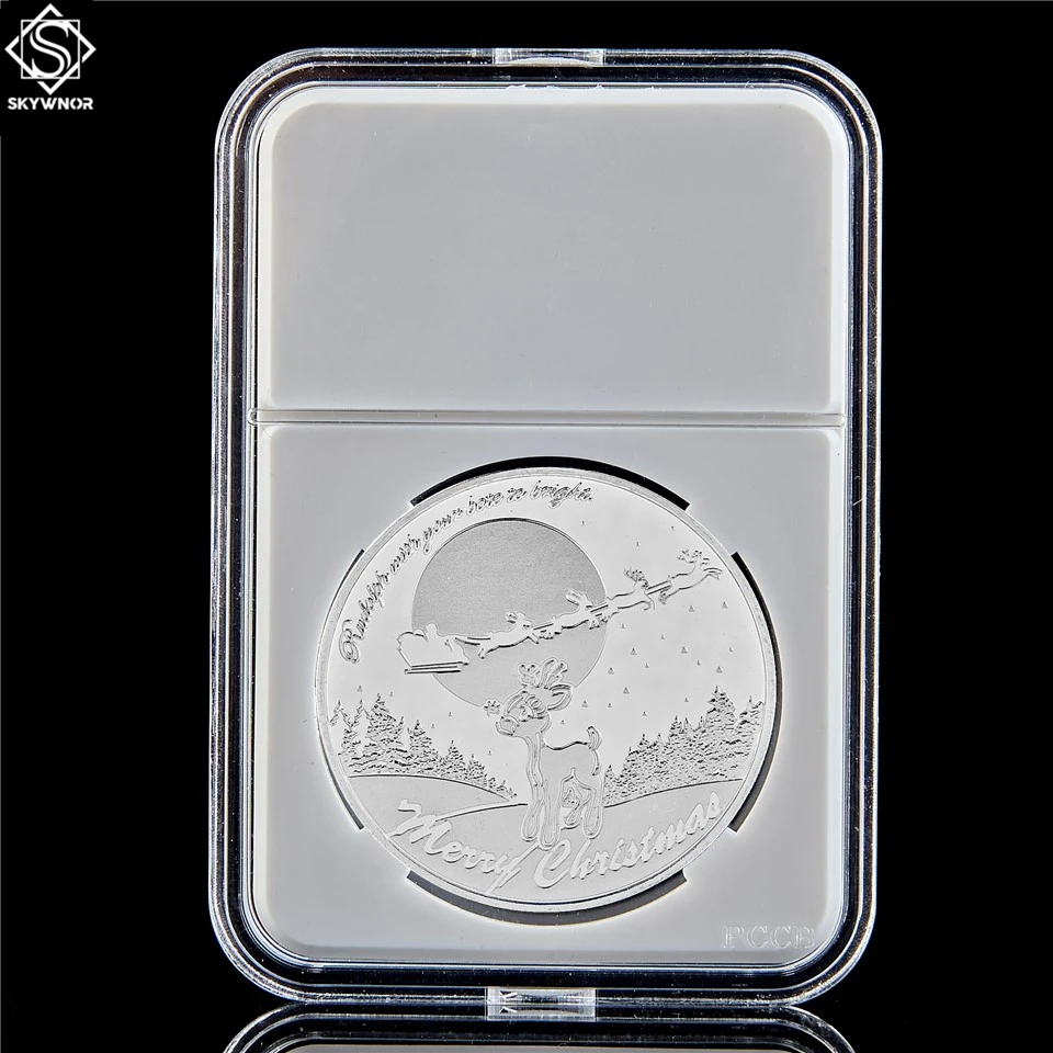 2021 Christmas Coin Ornaments Gift Silver 1OZ Frosty The Snowman Happy Holidays Toy w/ Capsule Displa | Дом и сад