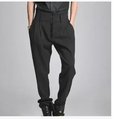 Оригинальная Мужская одежда шаровары с высокой талией мужской костюм модные