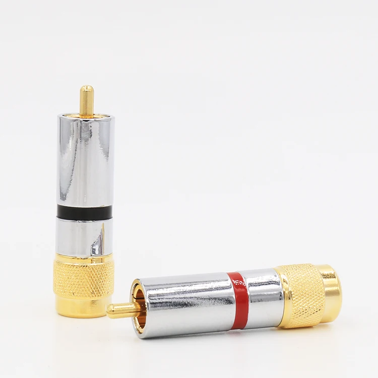 VR013G Позолоченный разъем RCA 24 К 8 мм аудиокабель паяльный Phono 4 шт. в партии |