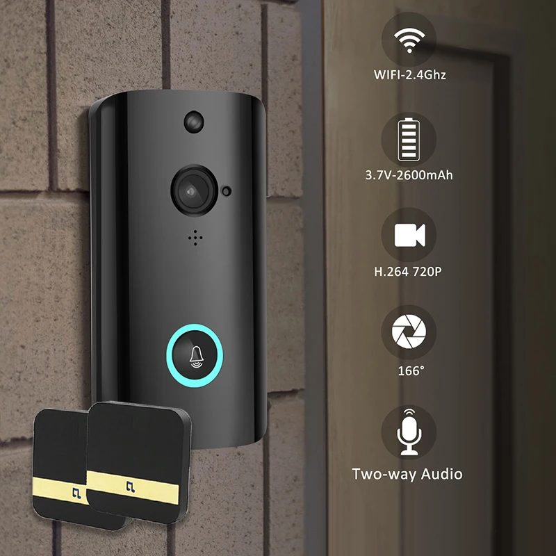 

WiFi Smart Video Doorbell Camera Wireless Door Bell 720P HD Wireless Home Security Doorbell Camera PIR motion Detection