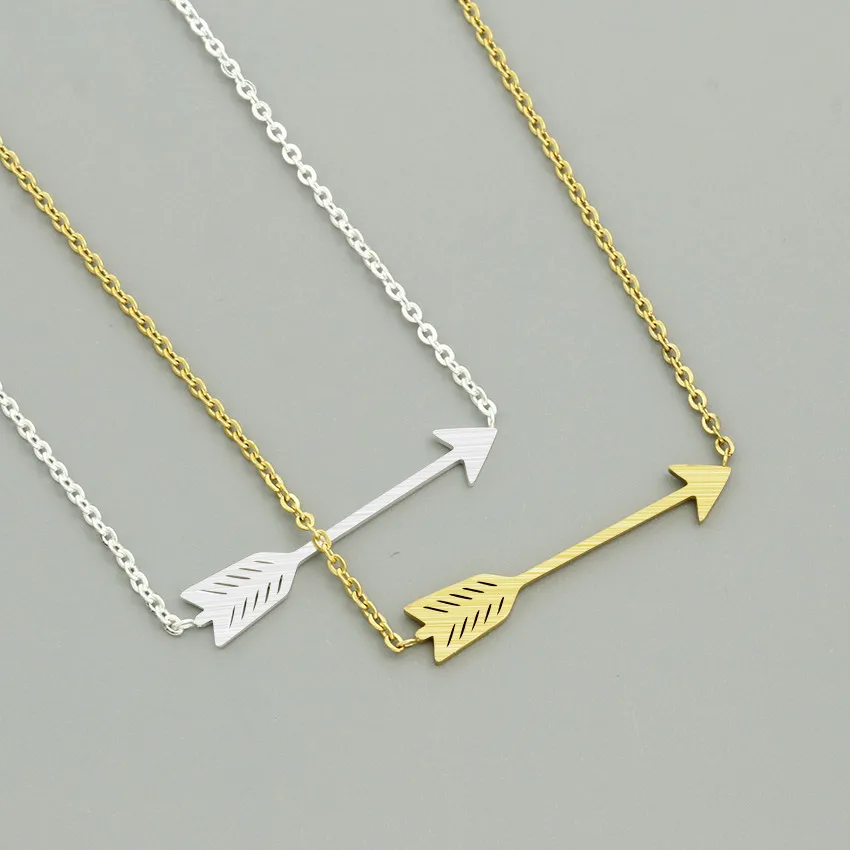 V Attract 2017 Stainless Steel Link Chain Necklace Vintage Jewelry Gold Color Minimalism Cute Arrows Pendant Necklace|necklaces for women|pendant