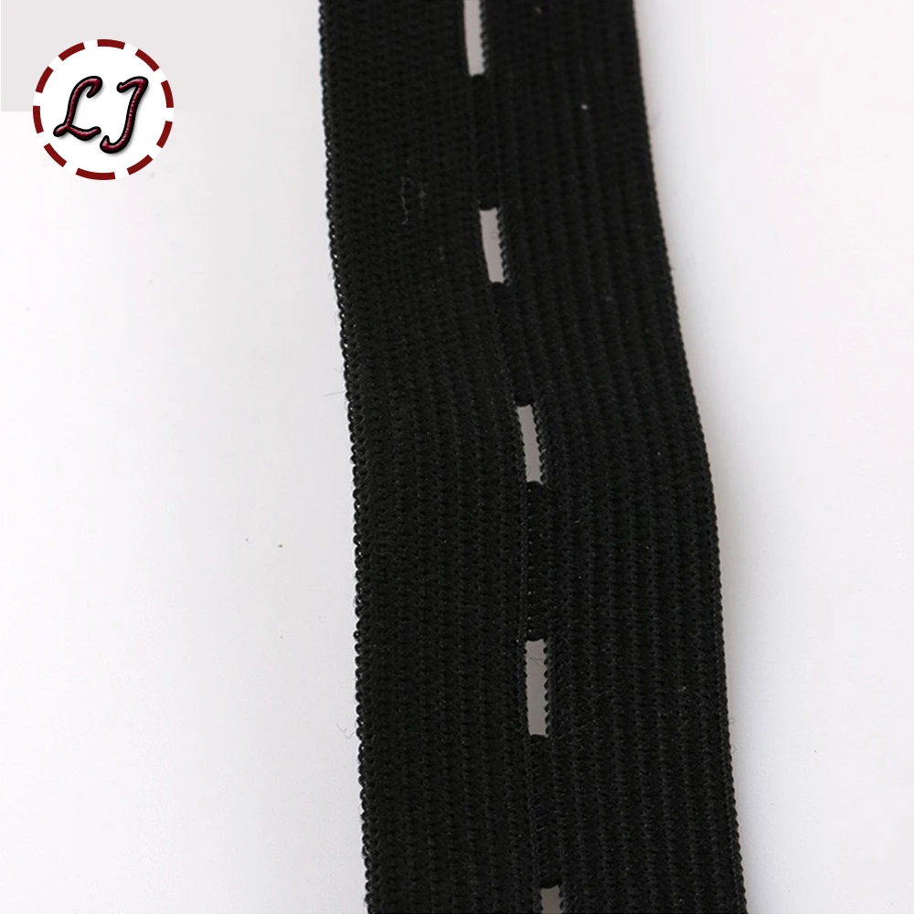 Черно белая эластичная регулируемая лента для пуговиц 15 мм 20 25 30 мм|buttonhole|buttonhole