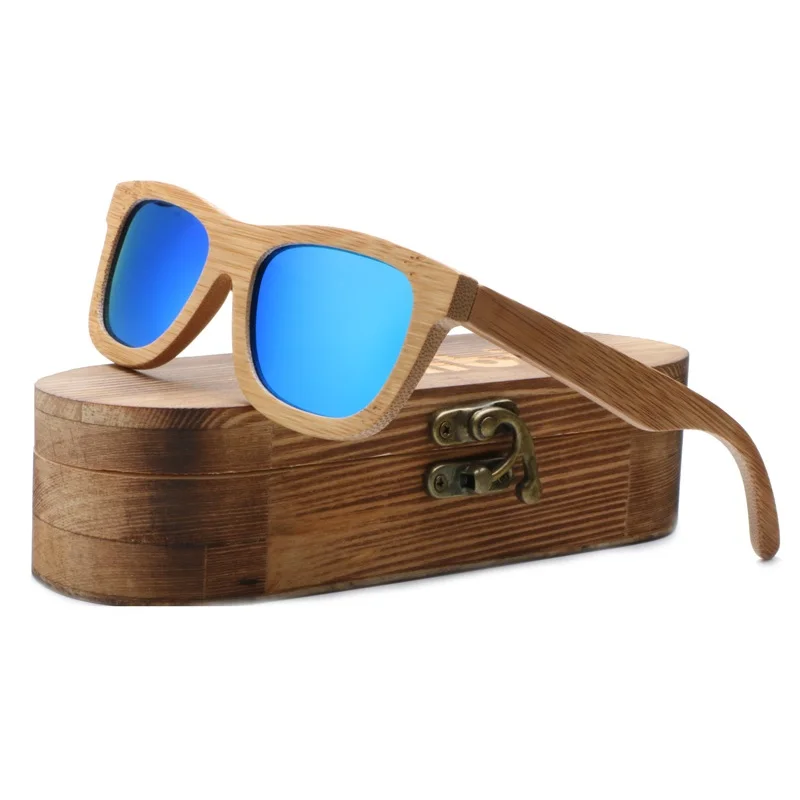 Фото Деревянные солнцезащитные очки для женщин бамбуковые поляризационные