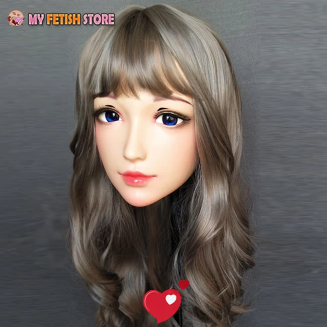 (Ching 01) Женская милая девочка каучуковая полуголовая Kigurumi BJD маска для косплея