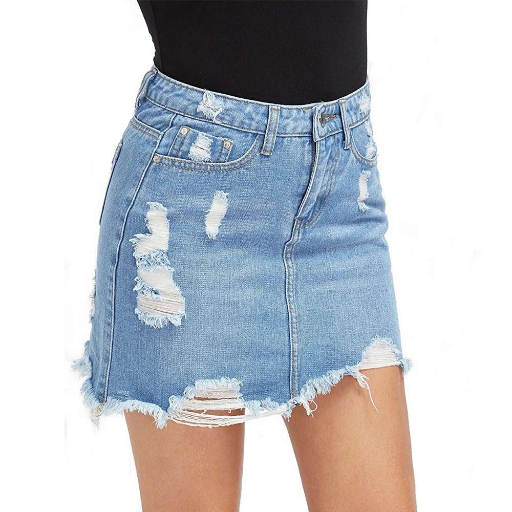CALOFE модные женские туфли Denim высокой талией юбка Сексуальная облегающая