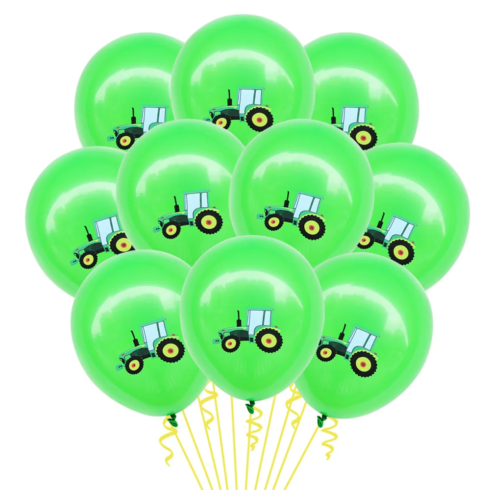 10 шт. конструктор экскаватор латексные воздушные шары желтый белый зеленый