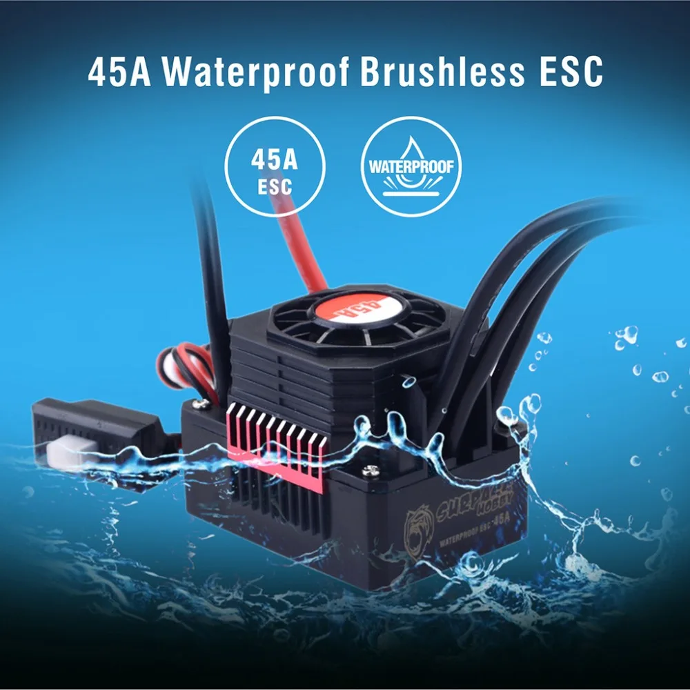 Водонепроницаемый бесщеточный контроллер скорости ESC 25A 35A 45A 60A 80A 120A 150A для