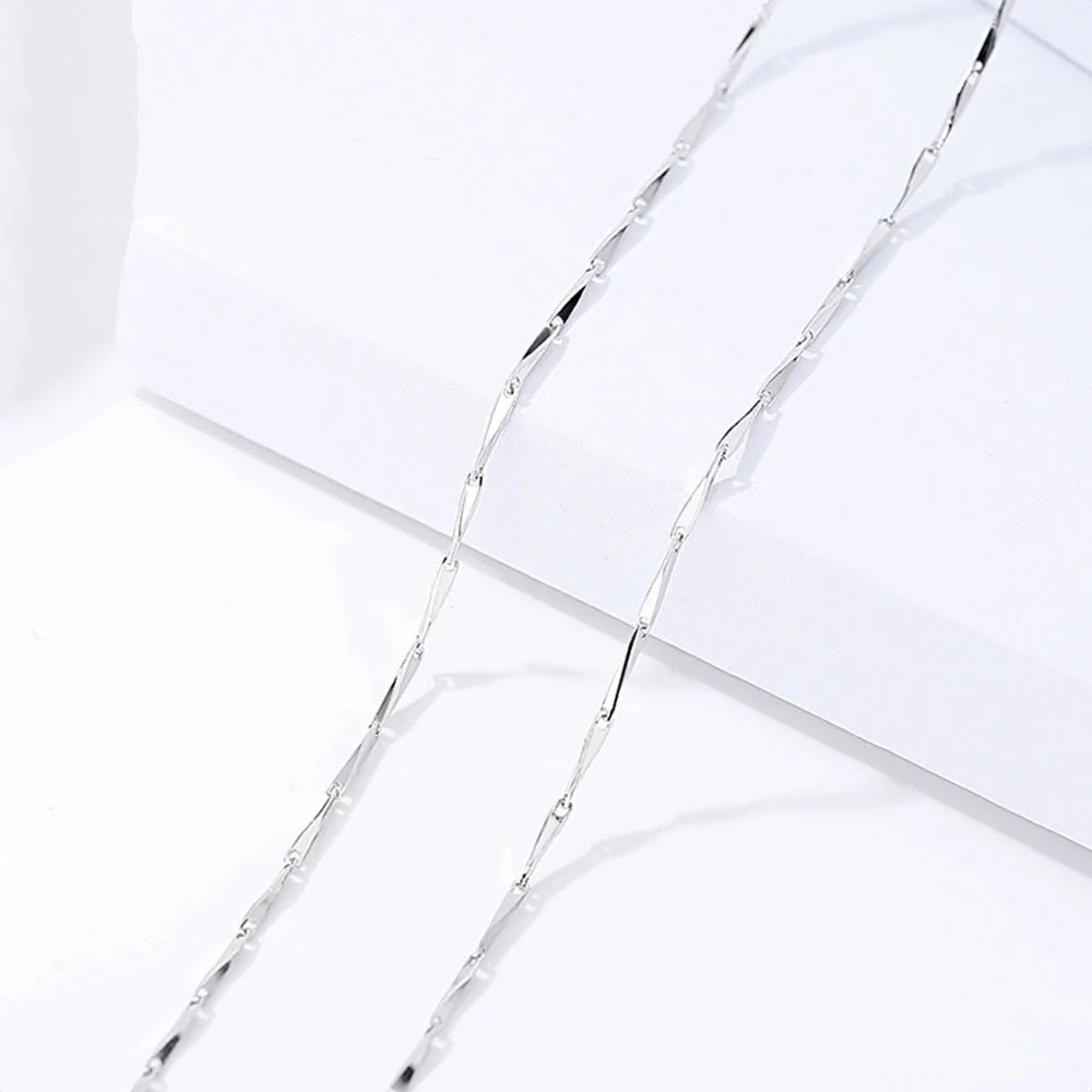 Authentic 925 Sterling Silver Necklaces Basis Melon Chain For Women Wedding Party Jewelry Gift | Украшения и аксессуары