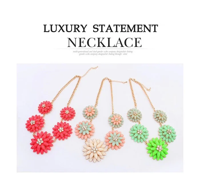 Fashion Multi Layer Flower Maxi Necklace Gold Women Crystal Bubble Choker Statement Big Necklaces Female Jewelry Gift | Украшения и