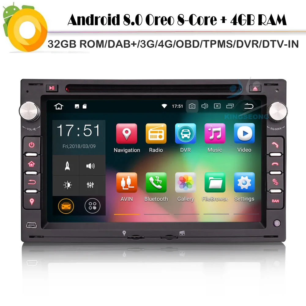 Автомобиль радио плеер Octa Core DAB+ стерео Android 8,0 Wi-Fi 4G DVD gps Bluetooth с диагностическим разъемом и цифровым видеорегистратором для PASSAT LUPO SHARAN Гольф MK4 СБ Navi