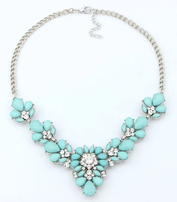 Женское Ожерелье с кристаллами ожерелье чокер цветами и камнями новинка 2016 года 3