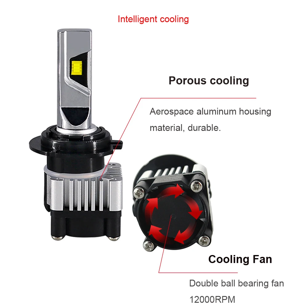 LED Car Headlight Lamp Fog Light H1 H3 H7 H8 H9 H10 H11 H16 880 881 9005 9006 H4 H13 9004 9007 CSP Chip 80W 8000LM Bulbs | Автомобили и