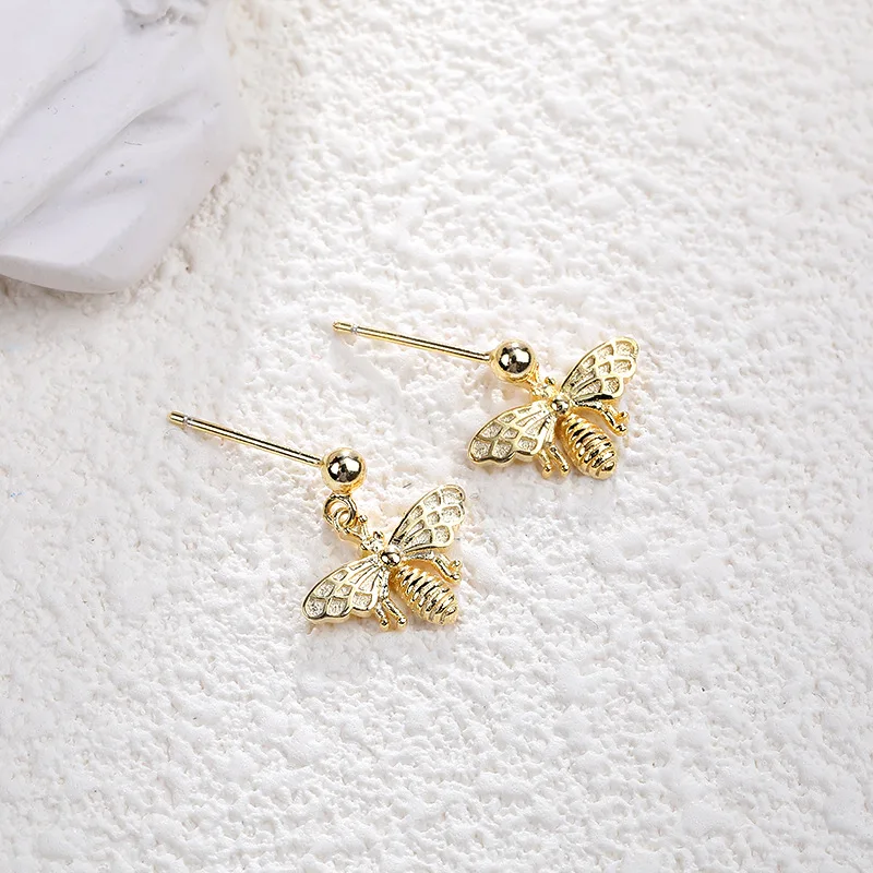 Semulem Tiny Bee простые женские серьги из натуральной 925 Серебряный Модный Ювелирные