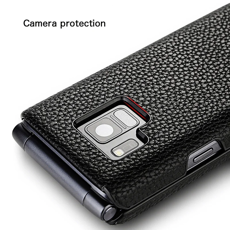 Первый слой из воловьей кожи чехол натуральной для Samsung W2018 W2017 G9298 текстура черный