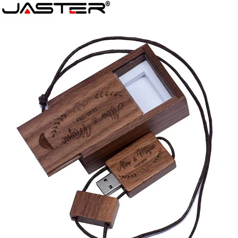 JASTER Nutural деревянный USB флеш-накопитель ремешок деревянная Флешка 8 ГБ 16 ГБ 32 ГБ флеш-накопитель карта памяти U диск логотип клиента