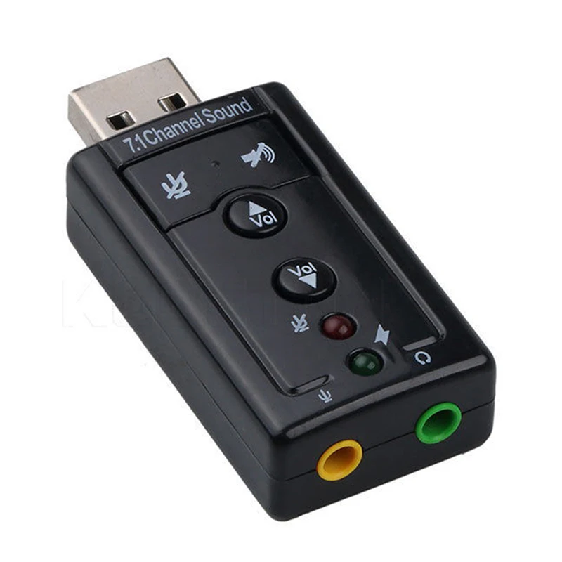 1pc External Mini USB 2.0 3D Virtual 480Mbps 7.1 Channel Audio Sound Card Adapter for PC Desktop Notebook