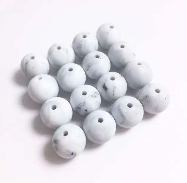 marble 50 шт., 10 мм, свободные силиконовые бусины для прорезывания зубов, ожерелье, детские конфеты, Детские Бусы для жевания, прорезыватели без бисфенола, свободные бусины для прорезывания зубов - Цвет: marble