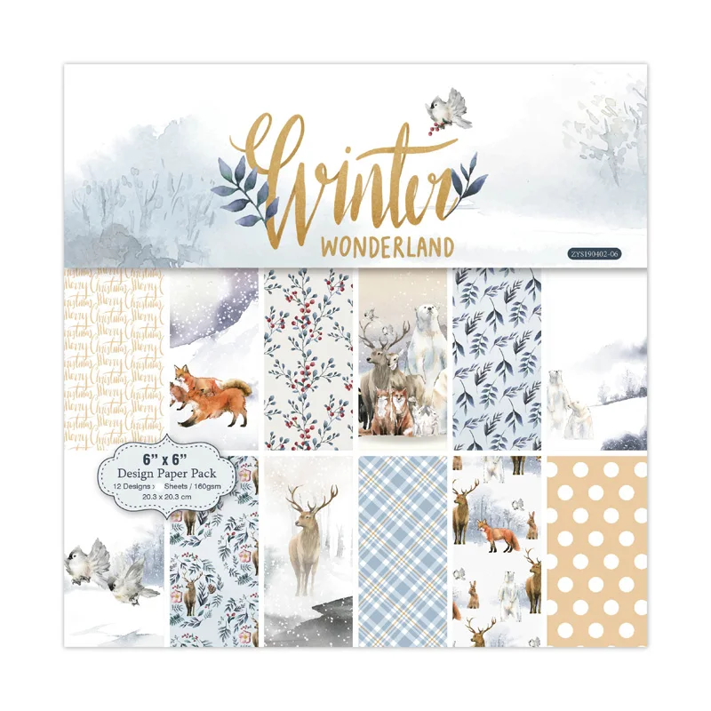 ZFPARTY 12 шт. 6 &quotодносторонний Печатный зимний Wonderland рисунок креативная бумажная