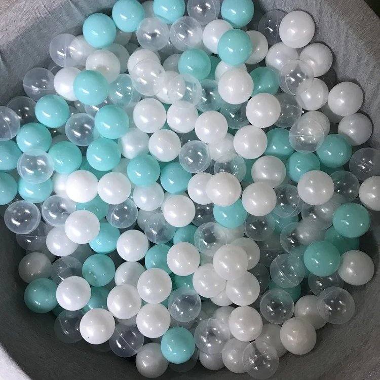 sky blue white clear Серебряный, Золотой, экологичный, красочный мяч, мягкий, пластиковый, Океанский шар, забавный, детский, детский, для плавания, яма, игрушка, водный бассейн, океан, 60 мм - Цвет: sky blue white clear