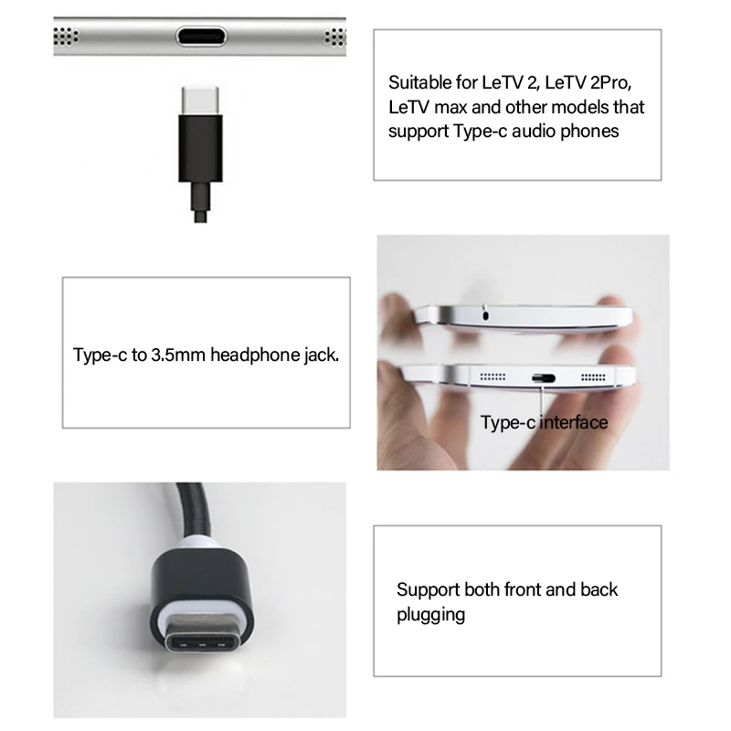 Кабель адаптер для наушников со штекером USB Type C и разъемом 3 5 мм AUX аудио Xiaomi Mi 6 6x