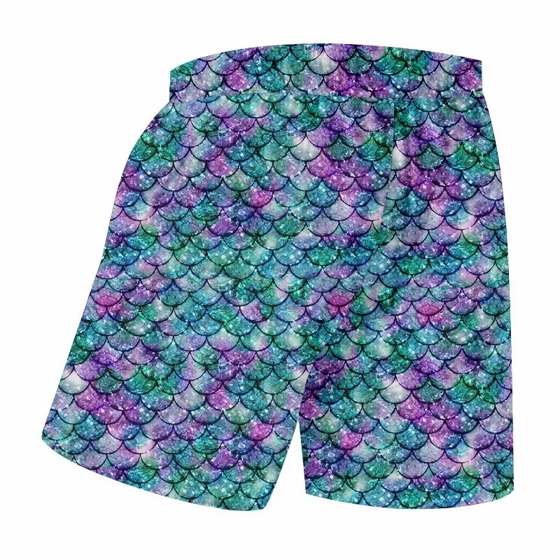 Шорты пляжные OGKB мужские с 3D принтом рыбьей чешуи Бермуды для бодибилдинга