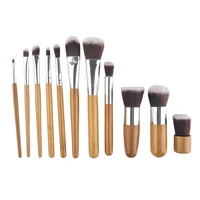 veronni brushes professional bamboo makeup brushes set 11pcs tools with bag for face eyes cosmetics 30pcslot dhl free