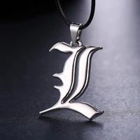mosu hot anime death note silver metal necklace logo pendant cosplay accessories jewelry can drop shipping