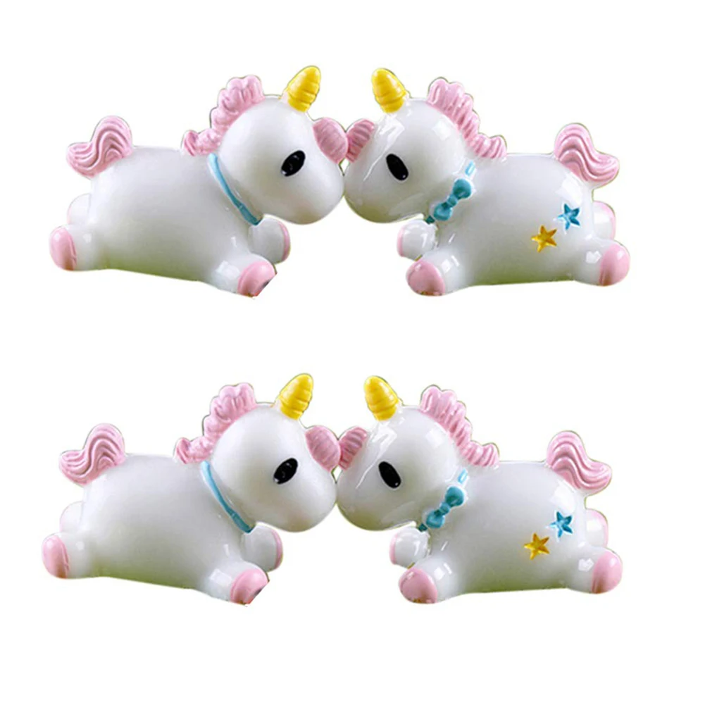 Мини фигурка единорога из смолы модель игрушка DIY микро пейзаж аксессуар Топпер