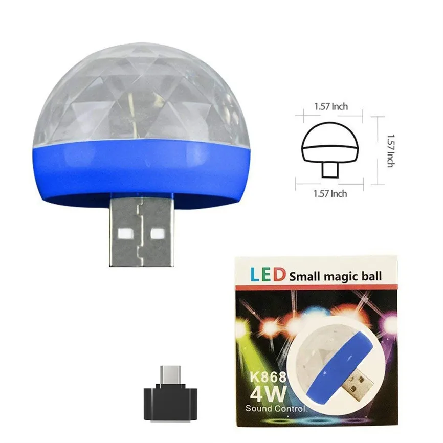 Мини USB СВЕТОДИОДНЫЙ ночник для вечеринок меняемый цвет по звуку волшебные огни