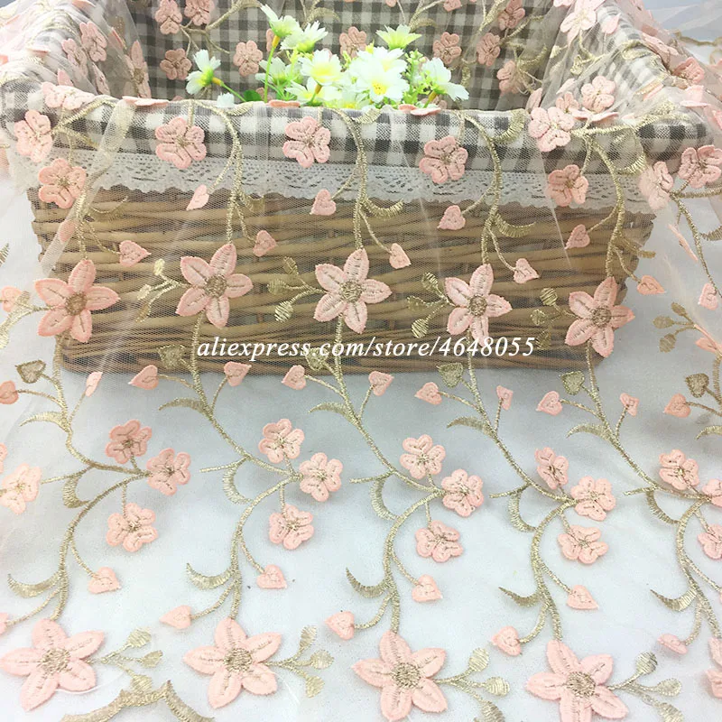 Качество 1 ярд черный цветок вышивка чистая кружевная ткань для платья