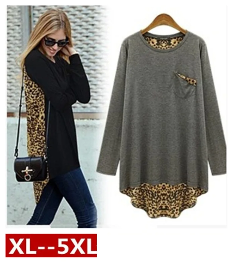5xl плюс большие размеры blusas feminina весна осень Зима 2016 корейские женские новые