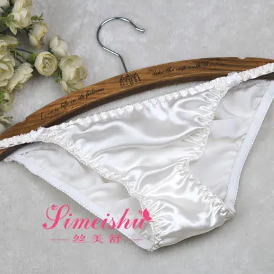Модные шелковые сексуальные трусики, Женские Трусы-стринги - Цвет: white color