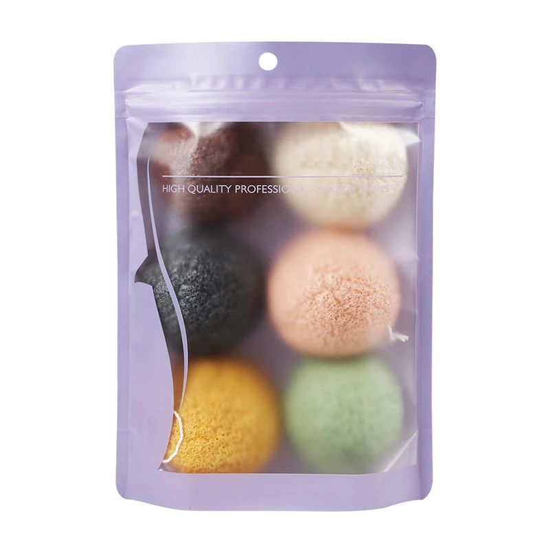 6pcs 6 шт./лот смешанный цвет Konjac Губка косметическое пуховое средство для отшелушивания для лица Губка для мытья и уборки растений бамбуковые затяжки средство для очищения лица - Цвет: 6pcs