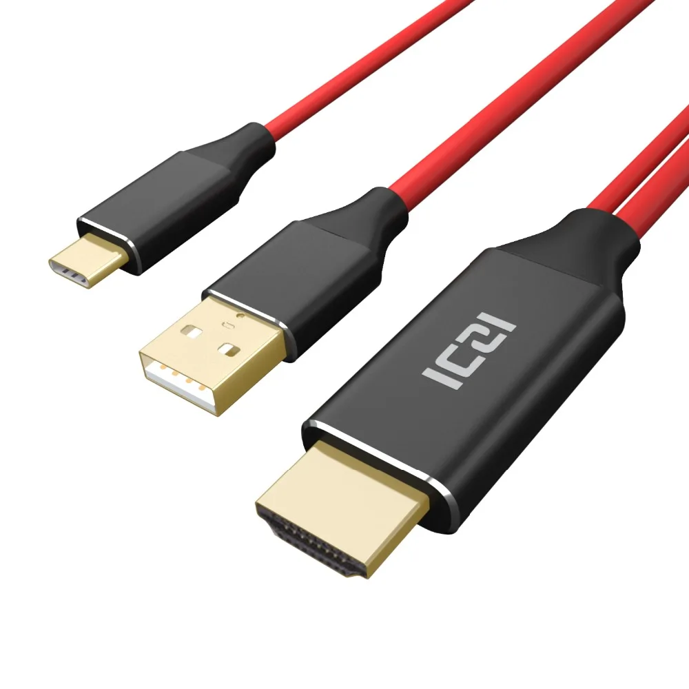ICZI 4K 60HZ 1 8 m USB C к HDMI кабель для зарядки samsung S8 S9 Plus huawei mate 10 20 Pro P20 Macbook Pro|Кабели HDMI| |