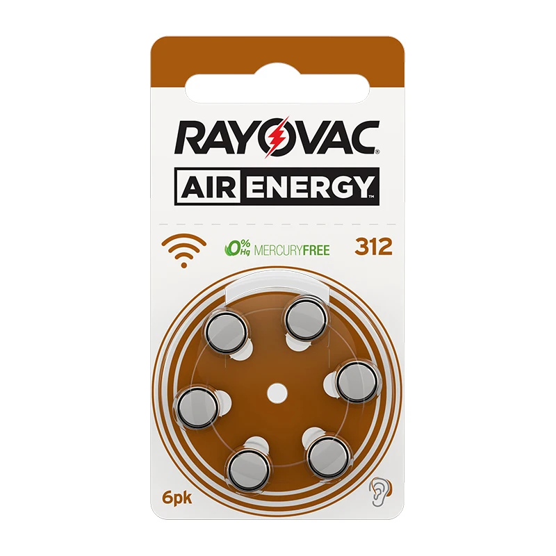 Батарея Rayovac для слухового аппарата 60 шт. A312 312A ZA312 312 PR41 U|Часовые батарейки| |