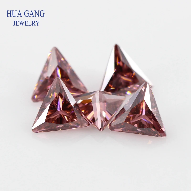5A родолит треугольной формы кубический цирконий бриллиантовая огранка