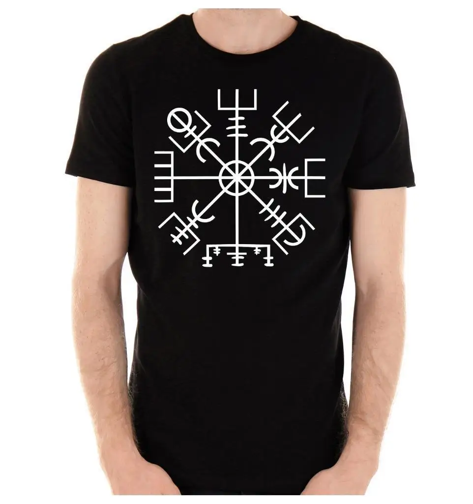 

Vegvisir Viking Compass Symbol Men'S T-Shirt Viking Old Norse Scandinavia Metal 2019 New Fashion Summer New Design Cotton