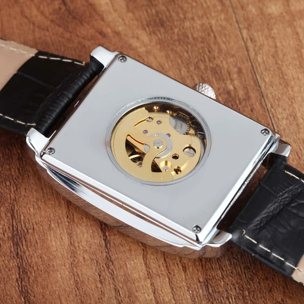 Часы мужские автоматические люксовые брендовые прямоугольные механические