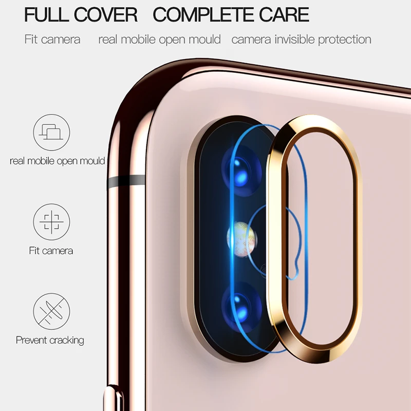 Защитная пленка для объектива телефона iPhone X XR XS Max из цинкового сплава закаленное