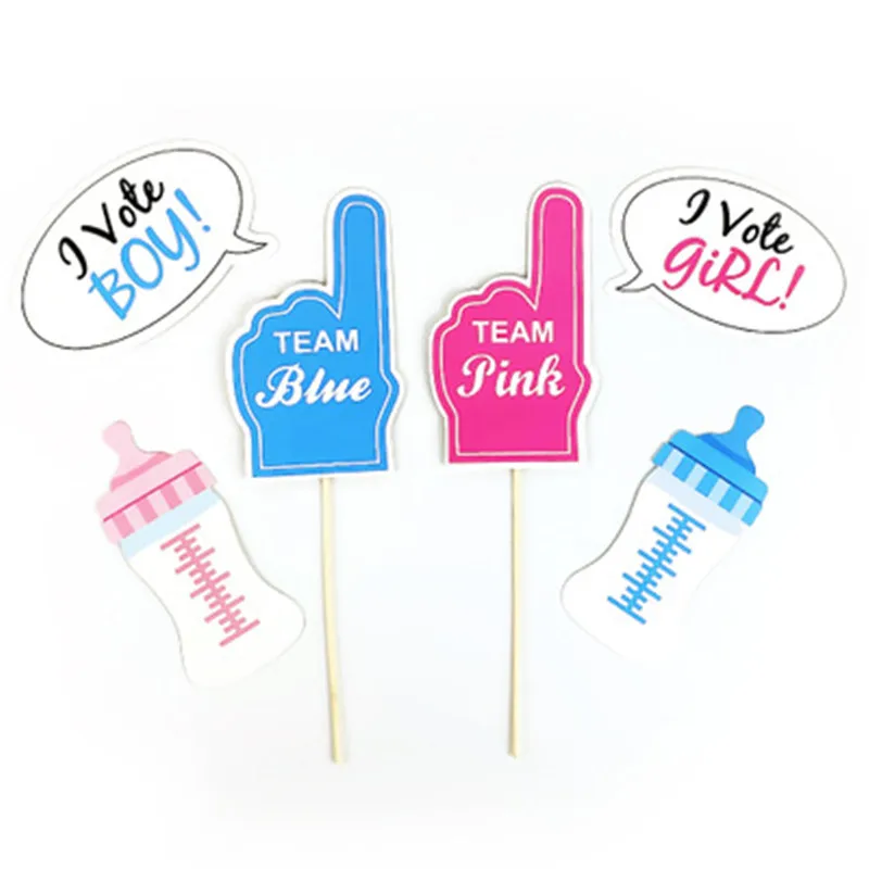 30Pcs Lovely Pink Blue Boy Or Girls Baby Photo Booth Props Shower Birthday Party Decoration ASD054 | Дом и сад