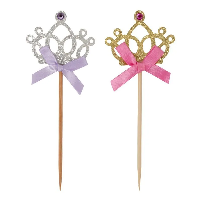 Золотистые/Серебристые топперы для капкейков корона принцессы торта украшение