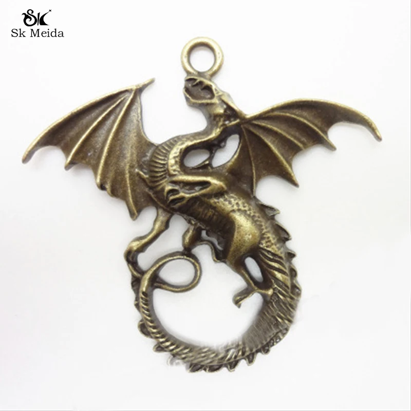 2017 10 шт. 46 мм соединители в виде античного дракона из древней бронзы для ювелирных
