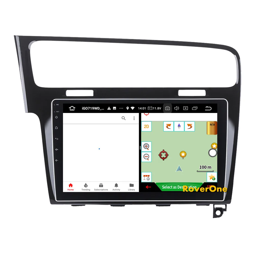 RoverOne для VW Golf 7 MK7 VII 2013 Android 9,0 Авторадио автомобильный мультимедийный плеер радио gps навигация головное устройство без DVD
