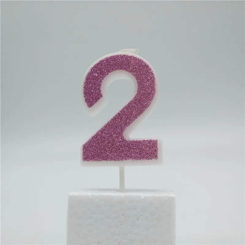 pink 2 Топпер для торта «С Днем Рождения» Сияющий синий номер свечи для торта для детей Девочка Мальчики бар детский душ Свадебные принадлежности украшения - Цвет: pink 2