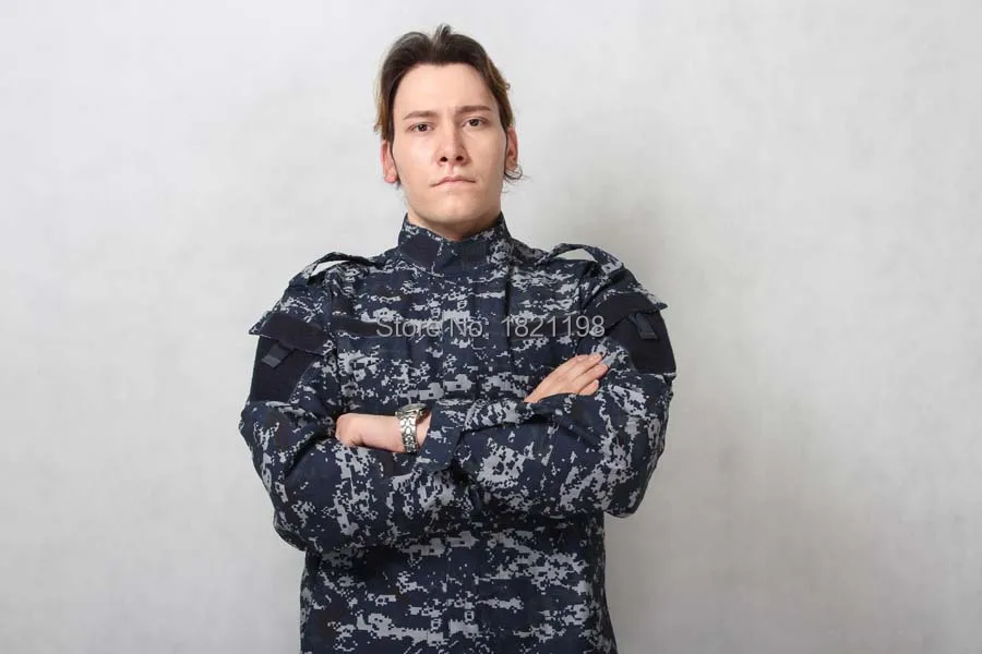 Морской синий цвет мужской военный ACU костюм армейская Военная Униформа военная игра охотничий костюм куртка+ брюки комплект