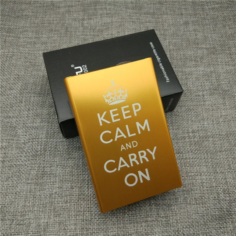 Golden Keep Calm Персонализированные Индивидуальные VJ день поцелуй медсестры и матроса мировой войны 2 Чехол для сигарет Карманный Алюминиевый Сплав слайд сигарета коробка дыма - Цвет: Golden Keep Calm
