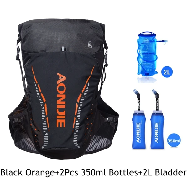 Red Full Set Aonijie 18L рюкзак, сумка для прогулок, жилет для бега, сумка для гидратации, нейлон, для мужчин и женщин, марафон, Велоспорт, туризм - Цвет: Red Full Set