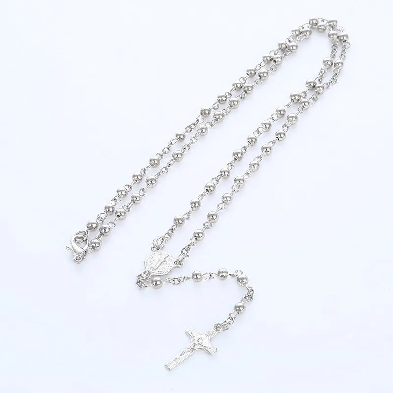 Ожерелье с маленькими четками и крестиком 3 мм|Ожерелья подвеской| |